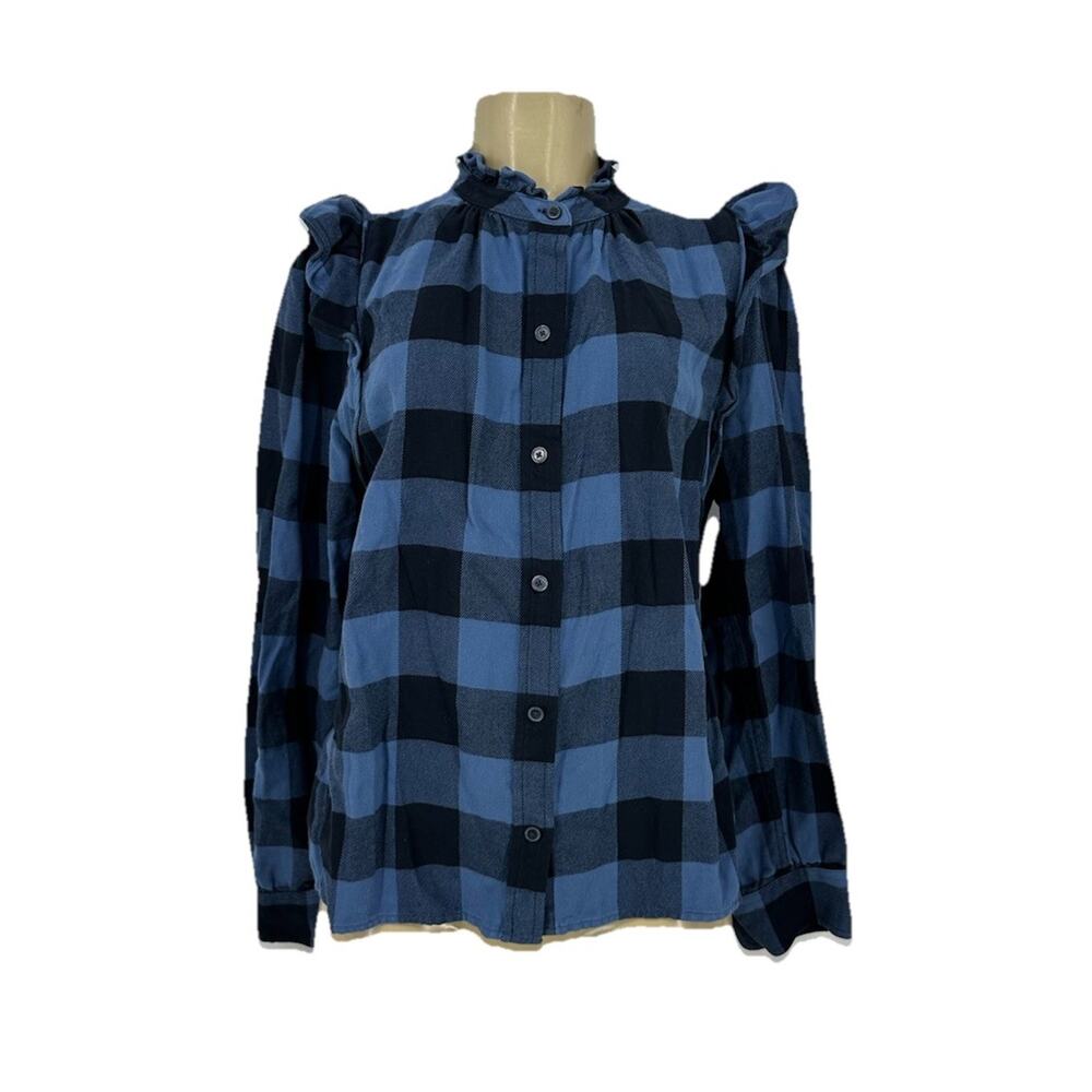 Wilfred Free Aritza Medium Women Curiosity Button Up Shirt Plaid Long Sl 25-3